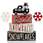 Tiered Tray Decor Set (Snowman Truck)