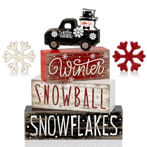 Tiered Tray Decor Set (Snowman Truck)