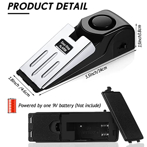 8 Pcs Door Stop Alarm Door Stoppers with 120 Db Security Wedge
