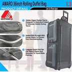 36 Inch Rolling Duffle Bag with Wheels (X-Large)
