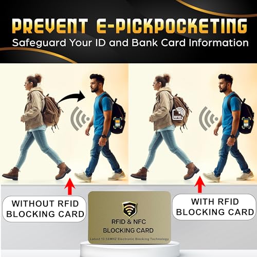10 Pack RFID Blocking Card for Credit Debit ID Card (Golden)