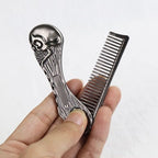 2pcs Skull Style Folding Pocket Comb - Everyday Grooming Tool for Hair and Beard Styling