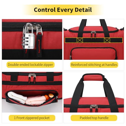 55L Duffle Bag for Men (Red / 22 inch)