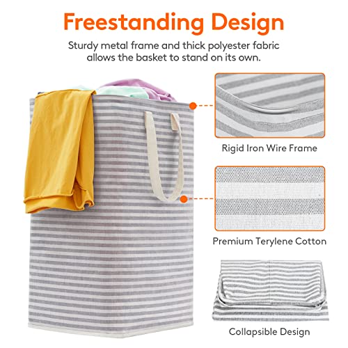 80L Large Laundry Baskets (Grey / 80L)