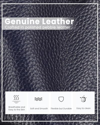 Genuine Leather Crossbody Bags for Women Travel Wallet Purse Navy (Navy Blue)