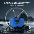 Sleep Headphones Bluetooth Headband Sleeping Eye Mask Kids Children Soft Wireless Sleep Headphones for Women Men Silk Speaker Bluetooth Earbuds for Side Sleeper Music Mask Cool (Blue)