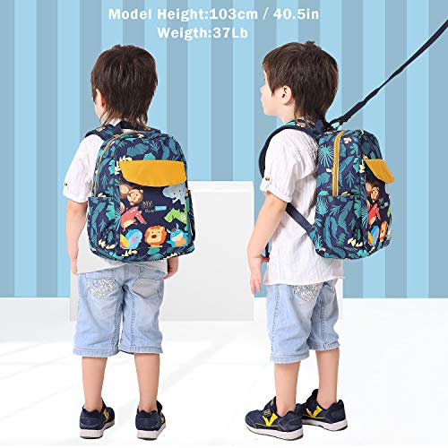Cute Zoo Little 2d Backpack Kid Backpacks for Girls and Boys Toddler Backpack Waterproof Preschool Safety Harness Leash (Zoo)
