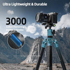 62 Inch Carbon Fiber Tripod for Camera Ultralight Travel Camera Tripod Max Loads Up 22lbs X (Blue)