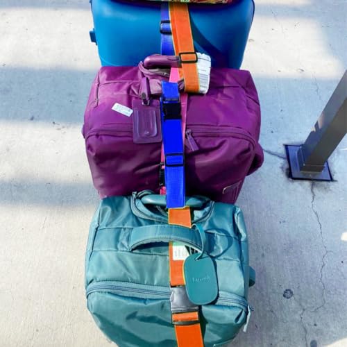 4 Pack Luggage Connector Straps for Carry On Bag Multiple Suitcases (4Pcs Orange / 45 In Connect)
