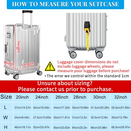 Clear PVC Suitcase Cover Tough Protector (32inch / 90%clear 10%grey)