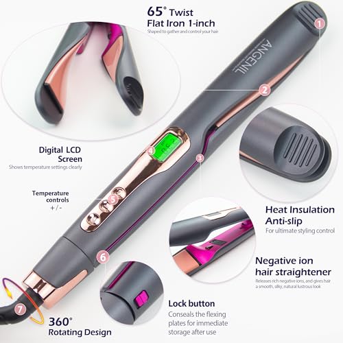 Pro Twist Ceramic Flat Iron 1 Inch (Grey)