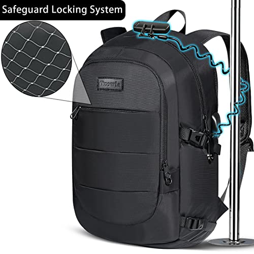 35 Liter Anti Theft Backpack with Giant Tumbler Holder Pocket and Lock (35L 15.6inch / A-black)