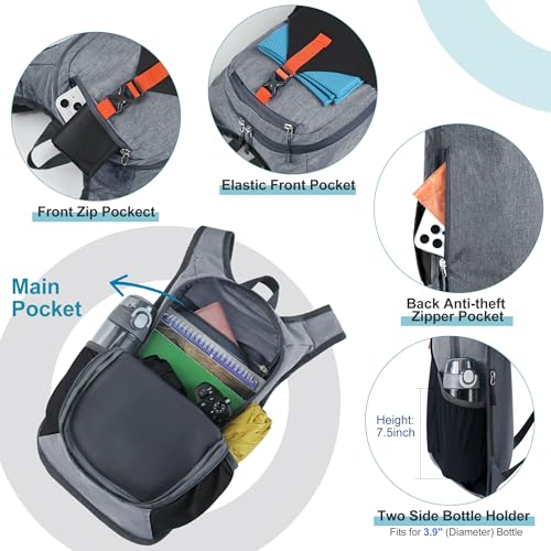 20L Hiking Backpack for Men Women Lightweight Foldable Small Daypack for Travel Camping Outdoor (Grey and Black / 20l)
