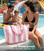 Beach Bags Waterproof Sandproof (Blue + Light Blue)