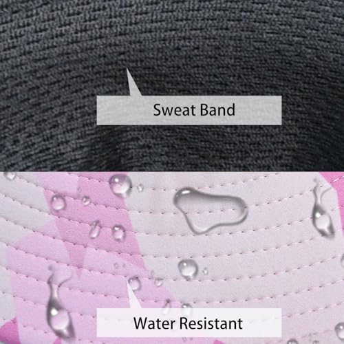 Sun Hats for Men Women Fishing Hat UPF 50+ Breathable Wide Brim Summer UV Protection Hat with Face Cover & Neck Flap (Camo Pink(with Face Cover & Neck Flap ))