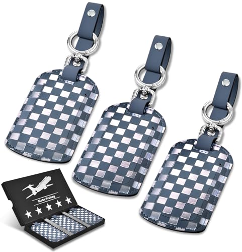 Luggage Tags for Suitcases Travel Accessories (Gray-blue+silver)