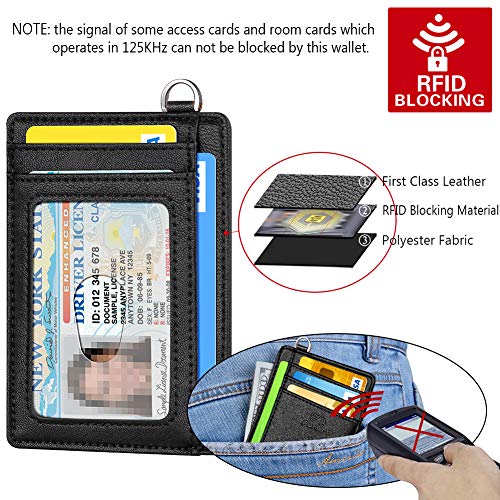 Slim Minimalist Wallet RFID Credit Card Holder for Men (small / Fine Cowhide Black)