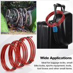 12pack Security Cable Lock (Black,Red / 7 ft)
