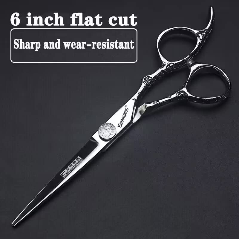 6/7-Inch Professional Hair Scissors Haircut Rose Pattern Hair Scissors Styling Tools Japanese Stainless Steel Scissor Set (6-inch -3pc) (6-inch -3pc)