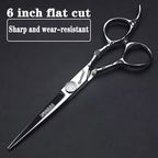 6/7/7.5/8/9-inch professional hair clipper set, stainless steel sharp hair clippers, hairdresser specific scissors (6 Pollici -3pc)