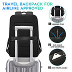 Business Smart Backpack Waterproof fit 15.6 Inch Laptop Backpack with USB Charging Port (Large / Black(no Charge Port))