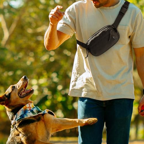 1.5L Sling Bag with RFID Blocking Crossbody Chest Pack for Men Women (Black / 1.5L)