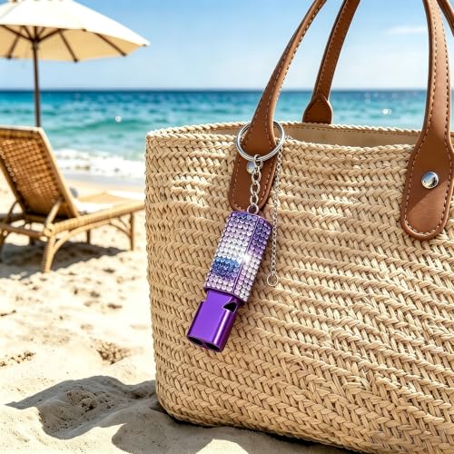 Three Tube Whistle Aluminum Alloy Survival Whistle for Outdoor Needs Sports Referee Emergency (purple2pcs)