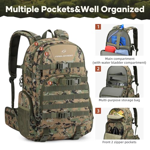 Tactical Backpack for Men (40L / E.woodland Camo)