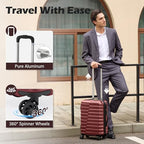 Lightweight Luggage with TSA Lock (Medium(24in) / Wine Red)