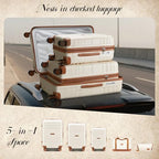 Luggage Sets with Spinner Wheels (light blue / 5 piece sets(20/24/28/DB/TB))