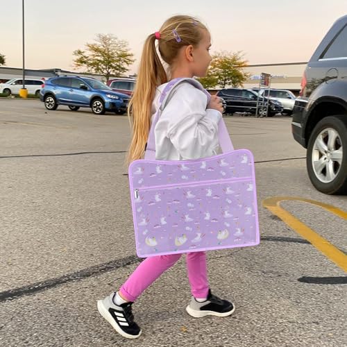 Kids Travel Tray for Car Seat (ColorfulRabbit Purple)