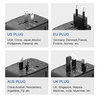 Universal International Power Travel Plug Adapter (Black and Blue)