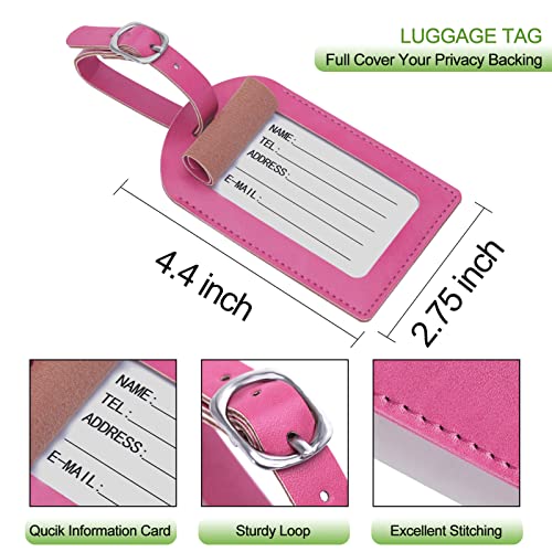 Passport Holder With Luggage Tag (114#Pink / Passport Covers)