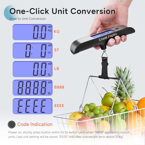 Rechargeable Luggage Scale 110lb (Black)