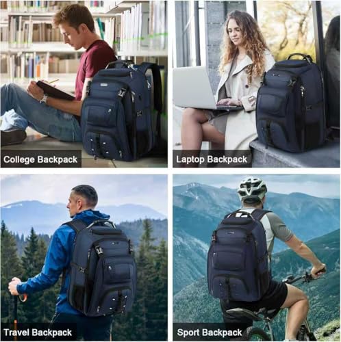 TSA Friendly Travel Laptop Backpack 18.4 inch XXXL Gaming Backpack Water (Blue)
