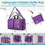 Medium Duffle Bag for Travel Women & Men. Durable Lightweight Foldable Travel Duffel Bags For Traveling Women. 40L Duffle Bags a Reliable Weekender duffel or Overnight Bag With Shoe Compartment