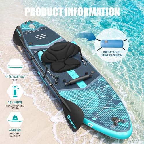 11'6" Premium Stand Up Paddle Board (Blue Teal)