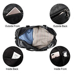 Leather Travel Bag with Shoe Pouch (Color / Black)