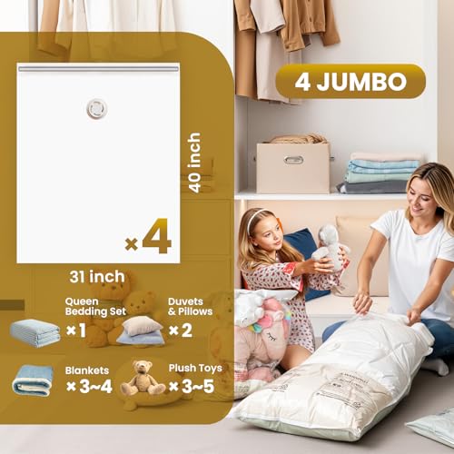 4 Pack Vacuum Storage Bags (4 Jumbo)