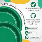 100 Pcs 10 Inch Green Plastic Plates (Green / 100 Pcs)