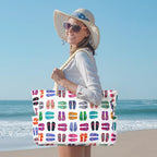 Beach Bags for Women Large Waterproof Sandproof Beach Tote Swim Pool Bag with Zipper (Slipper)