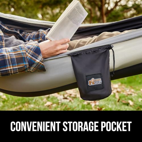 Travel Camping Hammock (Black/Grey / Double (10' x 6.5'))