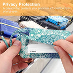 2 Pack Luggage Tags Leather Name ID Labels with Privacy Cover (Emerald Illusions)