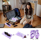 20 Pack Satin Shoe Bags for Travel (Brown-20 Pack)