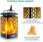 Solar Lanterns Outdoor (Flickering Flame / 6 Pack Black)