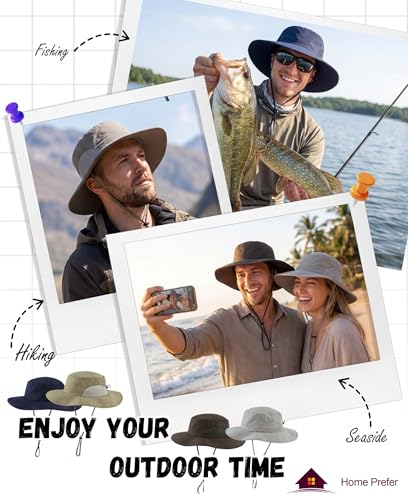 UPF50+Mens Womens Sun Hat Wide Brim Fishing Hat Packable UV Protection Gardening Beach Hat Orange (One Size / Orange)