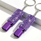 Three Tube Whistle Aluminum Alloy Survival Whistle for Outdoor Needs Sports Referee Emergency (Pure purple2pcs)
