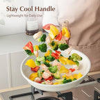 9.5Inch Nonstick Ceramic Frying Pan with Lid (White Ceramic / 9.5 Inch)