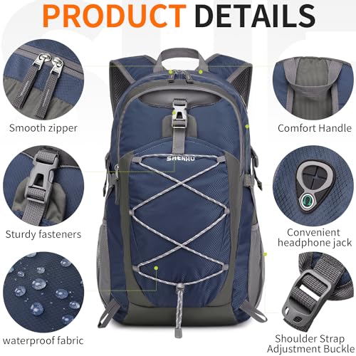 40L Hiking Backpack Lightweight Daypack Waterproof Travel Camping Backpack for Men Women Sport Packable (A5-royal Blue / 40L-0.9lb)