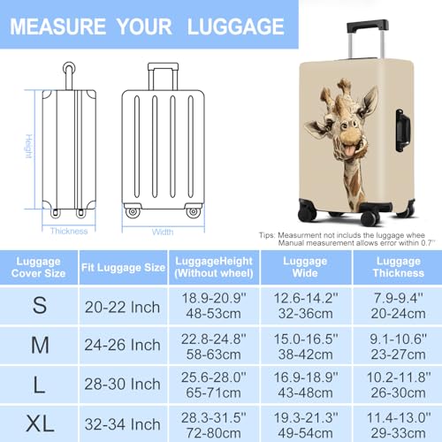 Giraffe Luggage Cover Washable Suitcase Protector Anti (giraffe / L(28-30inch suitcase))